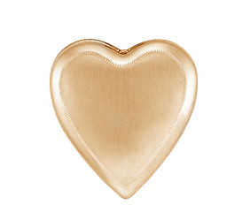 Image showing gold pendant heart isolated
