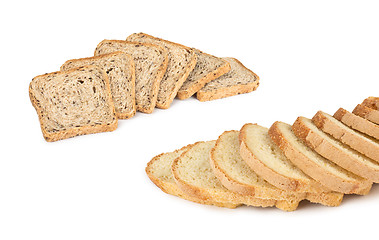 Image showing The sliced white with black bread isolated