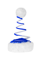 Image showing Single Santa Claus blue hat