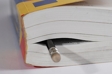 Image showing pencil and dictionary