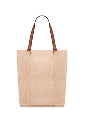 Image showing Woman creamy leather bag