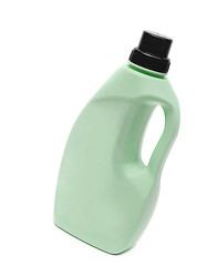 Image showing green plastic bottle isolated on a white background