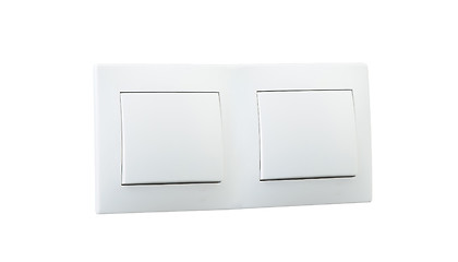 Image showing white double light switch