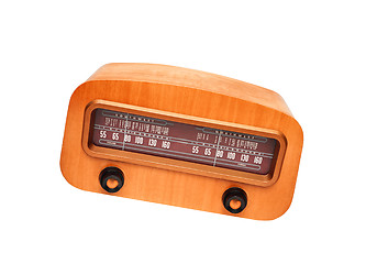 Image showing Vintage wooden fashioned radio