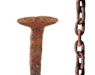 Image showing rusty nail and chain