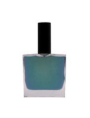 Image showing blue perfume bottle isolated