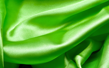 Image showing Elegant soft green satin texture