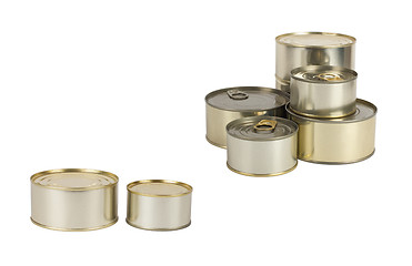 Image showing Tin cans isolated on white