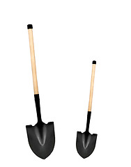 Image showing big and small shovels ribbon