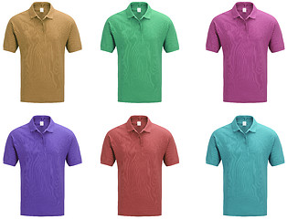 Image showing men's polo shirt template in colors