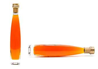 Image showing Alcohol cognac in a closed bottles