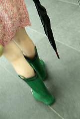 Image showing woman in waterproof wellington boot