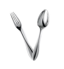 Image showing spoon and fork isolated
