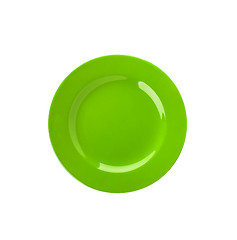 Image showing Green plate isolated on white