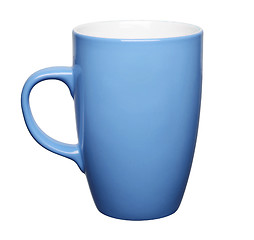 Image showing Blue cup on white background