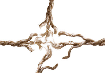 Image showing Frayed rope isolated