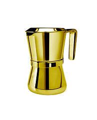 Image showing Metal tea pot on white background