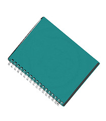 Image showing Spiral binder. Note pad with white