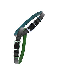 Image showing leather male belts isolated
