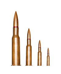 Image showing Set of bullets on white background