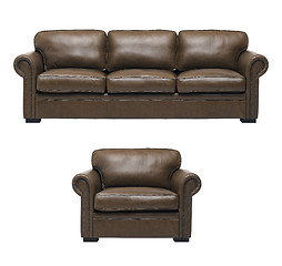 Image showing Nice and luxury leather sofa