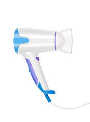 Image showing close up of a hair dryer on white background