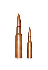 Image showing Two rifle bullets