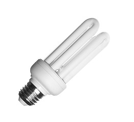 Image showing Energy saving compact fluorescent light bulb isolated
