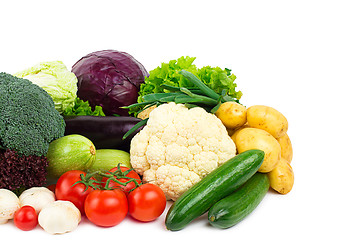 Image showing fresh vegetables on the white background