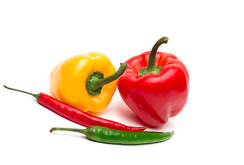 Image showing Chili and bulgarina pepper isolated