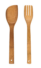 Image showing Wooden cutlery