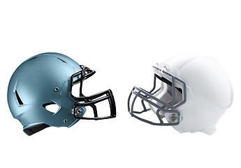 Image showing two American football helmets isolated