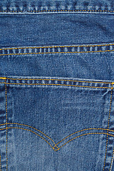 Image showing Blue jeans background with a pocket