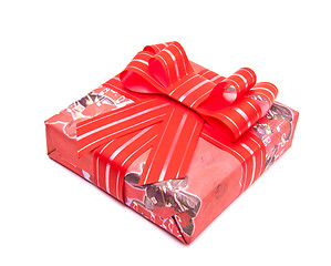 Image showing Single red gift box