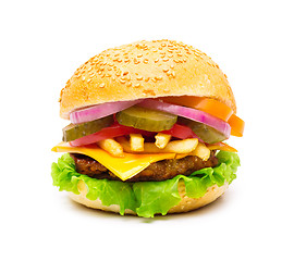 Image showing hamburger isolated on white