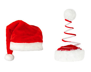 Image showing Santa claus red hats on white background