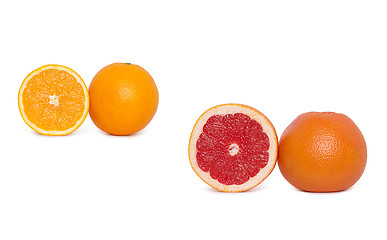 Image showing ripe orange with grapefruit