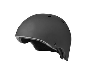 Image showing Black open face motorcycle helmet 