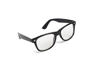 Image showing Photo of black nerd glasses isolated on white