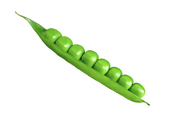 Image showing fresh green peas isolated on a white background