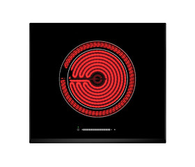 Image showing Red hot ceramic hotplate of electric cooker