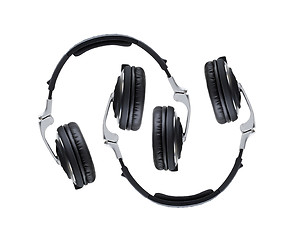 Image showing Black headphones isolated