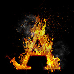 Image showing as a fire letter