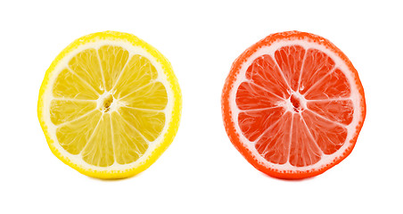 Image showing grapefruit with lemon slices