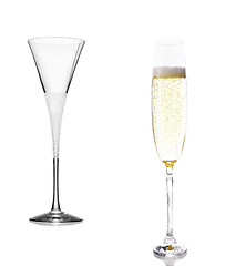 Image showing empty and full champagne glass