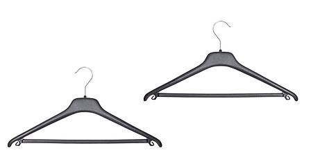 Image showing two coat hangers isolated on white