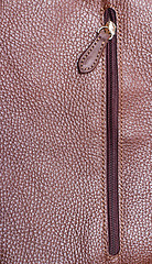 Image showing zipper on brown leather