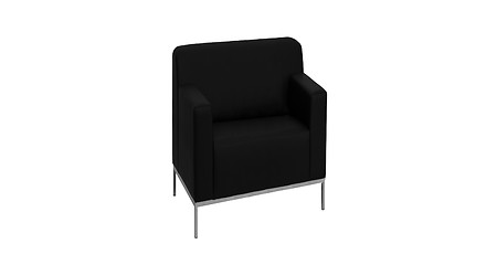 Image showing modern black leather sofa isolated