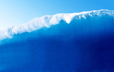 Image showing Large Blue Surfing Wave