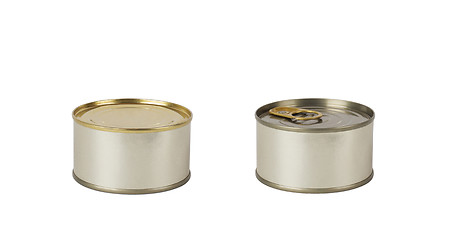 Image showing two closed cans on white background